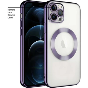 Apple iPhone 12 Pro Max Uyumlu Kılıf Glint Silikon Kılıf Derin Mor