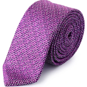 Mor Desenli Micro Casual Kravat