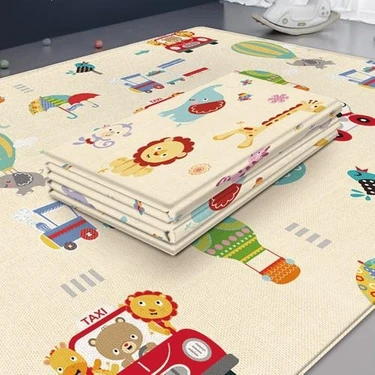 Htun Katlanabilir Çocuk Oyun Aktivite Matı Bebek Çocuk Emekleme PLAYMAT-180X100CM(STIL B) (Yurt