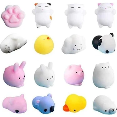 Htun 16 Adet Kedi Squishy Mini Squishies Stres Mochi Squishy Oyuncaklar Mochi Squishies (Yurt