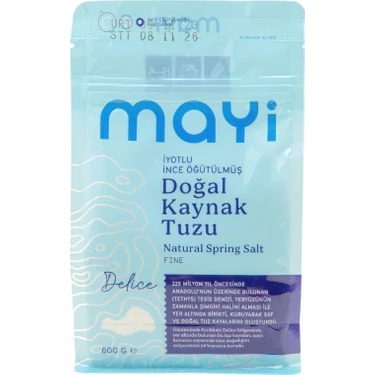Mayi Tuz Mayi Sofra Tuzu İyotlu 600 gr Kutu Doğal Kaynak Tuz Kullanımı İçin