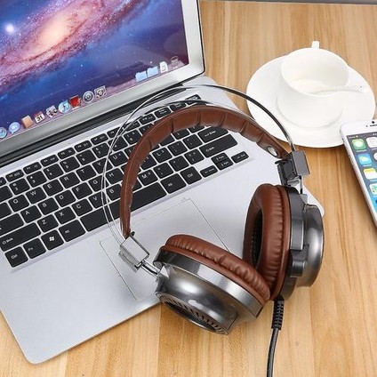 Moda Serin Çelik Serisi Sadakat Hoparlörler Stereo V2 Oyun Pc Işık Kulaklığı (Yurt Dışından)