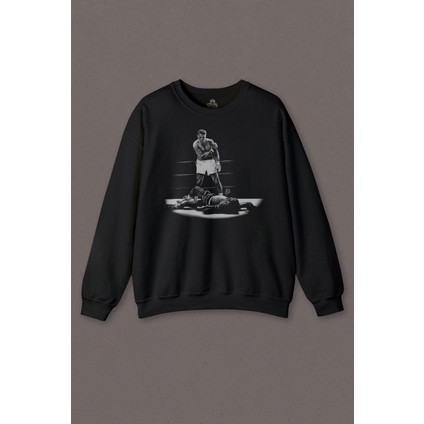 Muhammed Ali Box Say What Is My Name Baskılı Sweatshirt