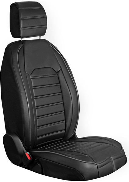 renault Latitude Uyumlu Deri Oto Koltuk Kılıfı Ön-Arka 5li Set Original Seri Siyah