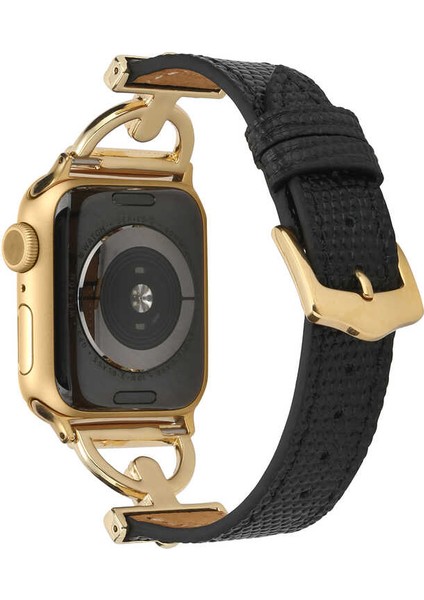 Apple Watch 44MM Kordon Krd-53 Deri Strap Kayış