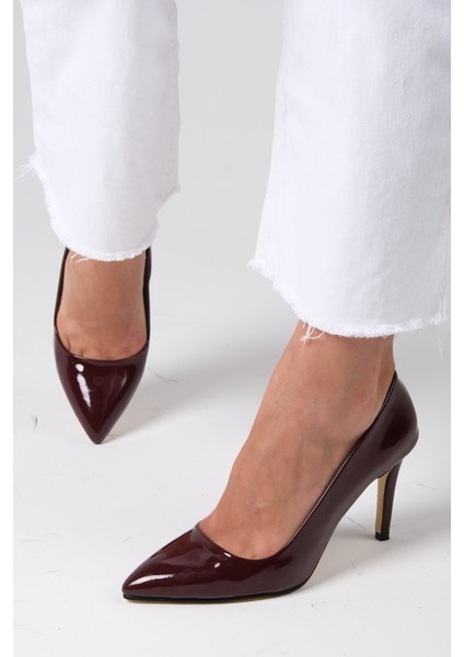 Basic Bordo Rugan Kadın Stiletto Topuklu Ayakkabı fiyatları