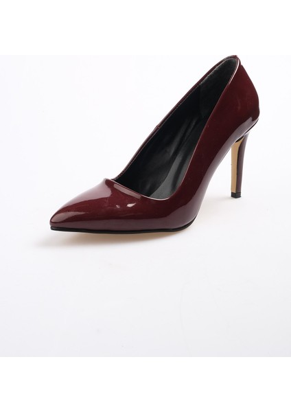 Basic Bordo Rugan Kadın Stiletto Topuklu Ayakkabı fırsatları
