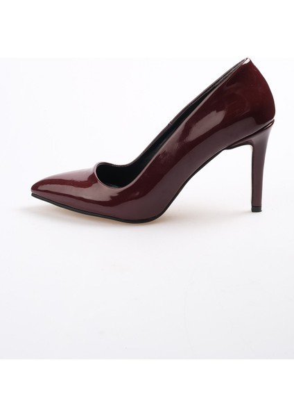 Basic Bordo Rugan Kadın Stiletto Topuklu Ayakkabı indirimleri
