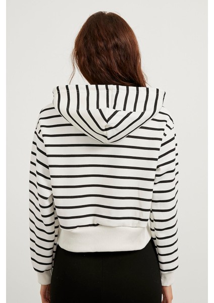 Çizgili Kapüşonlu Sweat indirimleri