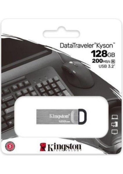 Dtkn 128GB USB 3.2 Gen.1 Datatraveler Kyson Flash Bellek DTKN/128