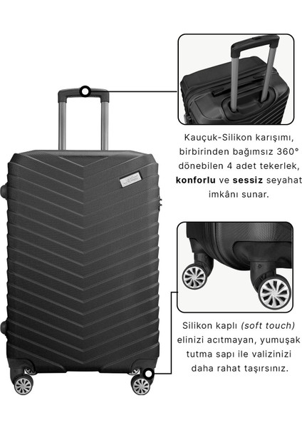 WX-1001 Siyah Orta Boy Valiz fırsatları