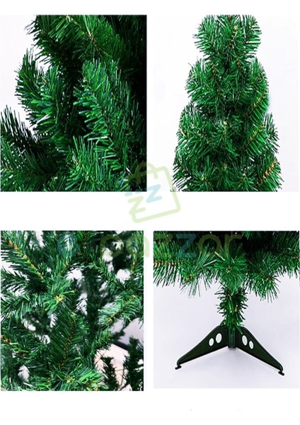 2 Adet Lüks 60 cm 50 Dal Christmas Noel Yılbaşı Süsleme Köknar Çam Ağacı Demonte Pvc Ayaklı