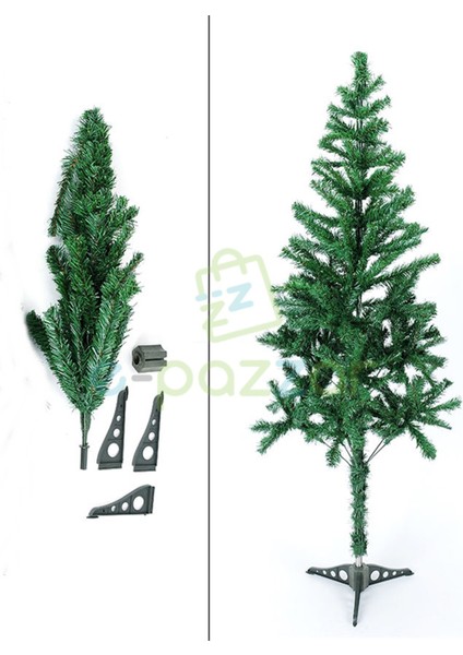 2 Adet Lüks 60 cm 50 Dal Christmas Noel Yılbaşı Süsleme Köknar Çam Ağacı Demonte Pvc Ayaklı