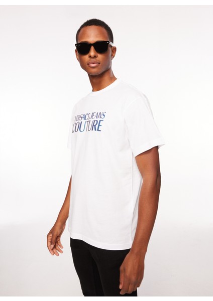 Bisiklet Yaka Beyaz Erkek T-Shirt 75GAHG01CJ00G003 modelleri