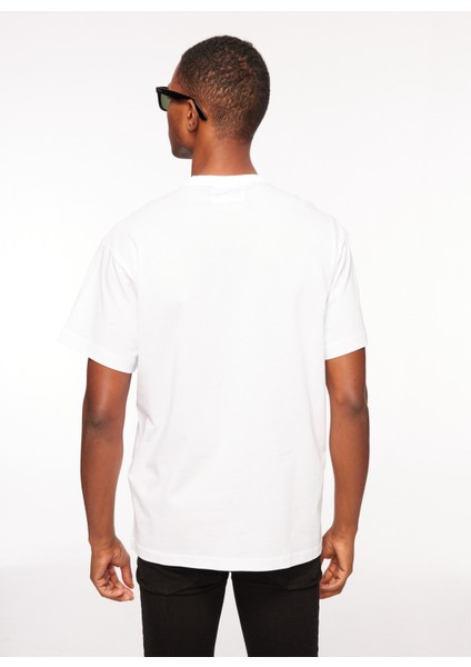 Bisiklet Yaka Beyaz Erkek T-Shirt 75GAHG01CJ00G003 indirimleri