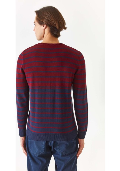 Bisiklet Yaka Slim Fit Bordo Erkek Kazak Fursa modelleri