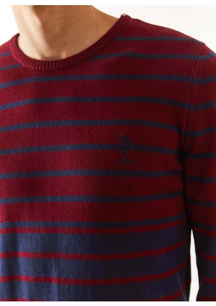 Bisiklet Yaka Slim Fit Bordo Erkek Kazak Fursa fırsatları