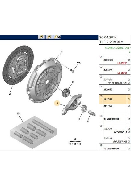 Debriyaj Çatalı C3 206 307 Partner-Berlingo (211758-KB25011-BPE435010)