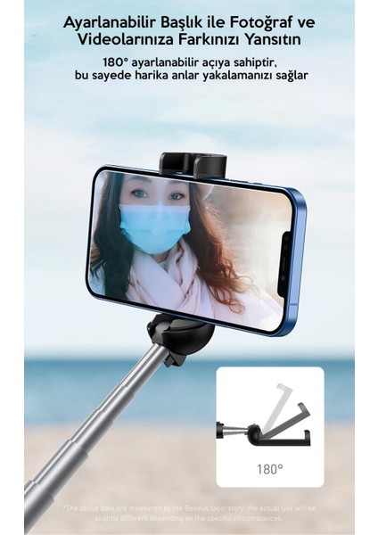 Taşınabilir Katlanabilir Dahili Pilli Bluetooth Selfie Çubuğu Kablosuz Monopod Teleskopic Çubuk