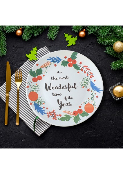 Yılbaşı New Year Wonderful Time Servis Tabağı 26 cm 21657