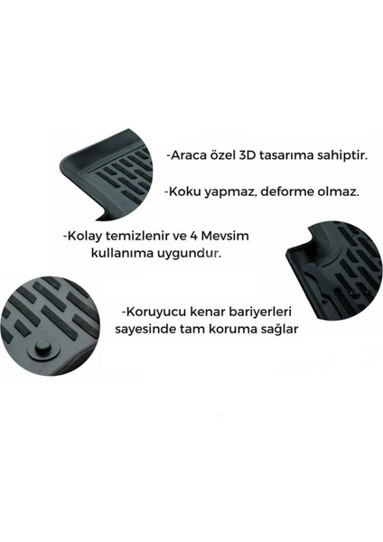 Ford Connect 2015 Sonrası Araca Özel Havuzlu Paspas modelleri