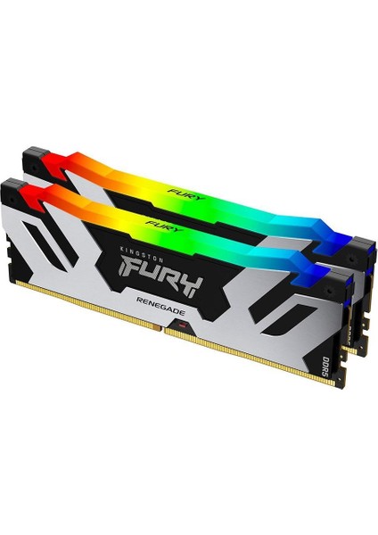 Kıngston 32GB (2x 16GB) Ddr5 6400MHZ CL32 Dual Kıt Rgb Pc Ram Fury Renegade KF564C32RSAK2-32