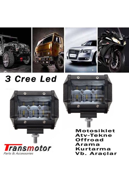 Motosiklet Atv Offroad Tekne Traktör Vb. Araçlar Için Sis Farı Seti