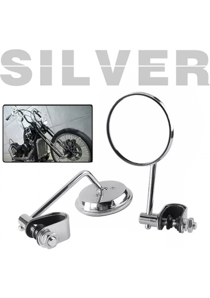 Chopper Cafe Racer Direksiyon Ayna Seti Krom
