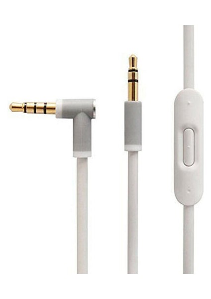 (Beyaz) 3.5mm Ses Kablosu L Kordon Dr Dre Kulaklıklar Aux ile Inline Mic ile Aux (Yurt Dışından)