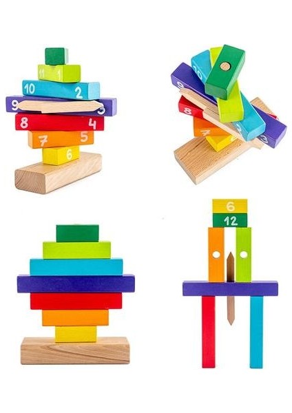 Montessori Ahşap Oyuncaklar Çocuklar Renk Sıralama Saat Ahşap Oyuncak Öğrenme Oyuncak Öğretim Zaman Numarası Blokları Bulmaca Istifleme Sıralayıcısı | Ahşap Bloklar (Yurt Dışından)