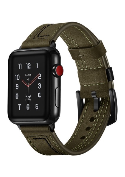 42/44MM38/40MM Kayış, Apple Watch Için Uygun 1/2/3/4/5/6/7 Çılgın At Ilk Kat Cowhide 7 Hat (Yurt Dışından)