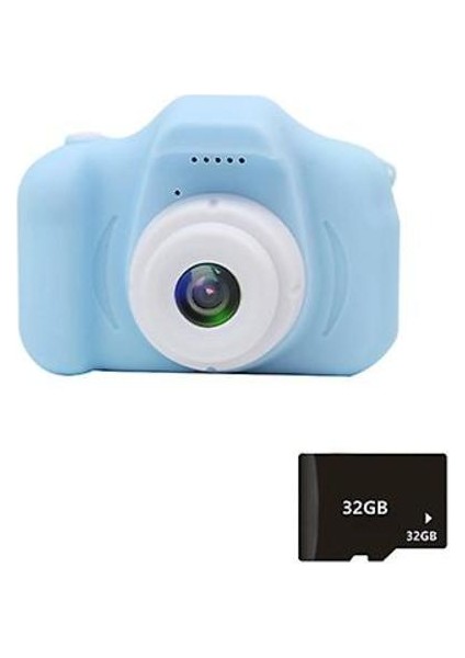 X2S Mini Çocuklar Kamera 2 Inç Hd Renkli Ekran Şarj Edilebilir Mini Kamera (Mavi) (Yurt Dışından)