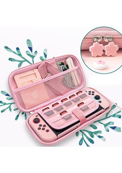 Sakura Taşınabilir Saklama Çantası Anahtar Seyahat Için Taşıma Kiraz Çiçekleri Kılıf Nintendo Anahtarı Oyunu Accessor | Çanta (Yeşil) (Yurt Dışından)