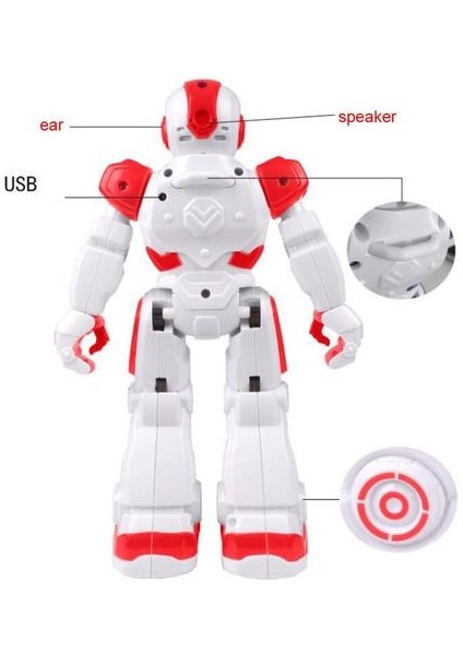 (Büyük Boy 26 Cm) Rc Uzaktan Kumanda Robot Akıllı Eylem Yürüyüş Sing Dans Figure Jest Sensörü Oyuncaklar Hediye Çocuklar Için | Rc Robot (Kırmızı) (Yurt Dışından)