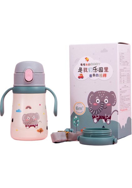 360ML Termos Kupası, 316 Saman Saplı Karikatürlü Çocuklar Için Paslanmaz Çelik (Yurt Dışından)