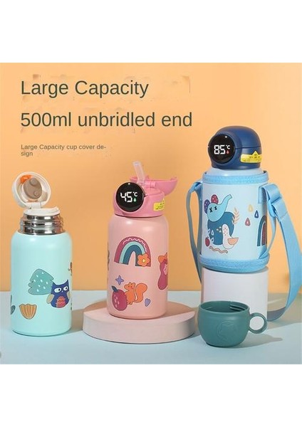 Erkekler ve Kızlar Için 500ML Akıllı Termos Kupası 316 Pasalı Paslanmaz Çelik Termos Kupası (Yurt Dışından)