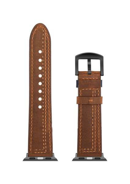 42/44MM38/40MM Kayış, Apple Watch Için Uygun 1/2/3/4/5/6/7 Çılgın At Ilk Kat Cowhide 7 Hat (Yurt Dışından)
