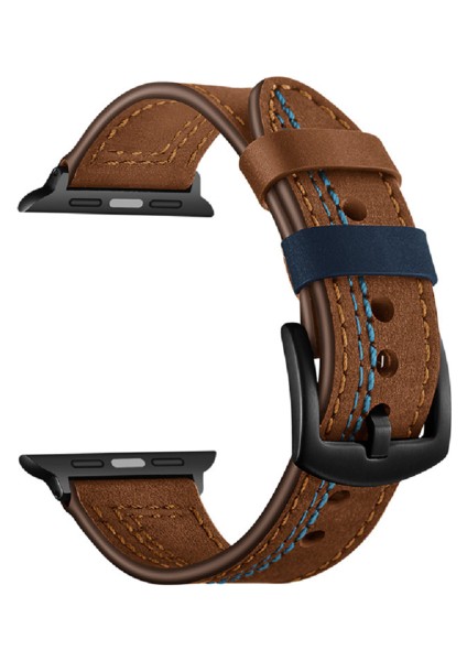 42/44MM38/40MM Kayış, Apple Watch Için Uygun 1/2/3/4/5/6/7 Çılgın At Ilk Kat Cowhide 7 Hat (Yurt Dışından)