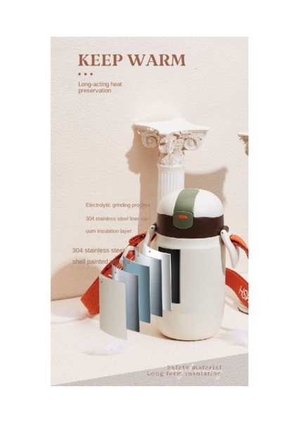 280ML/360ML Termos Kupası, Samanı Olan Çocuklar Için Uygun Bir Kayış Termos Kabı Taşıma (Yurt Dışından) modelleri