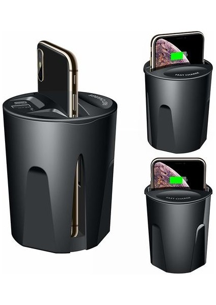 10 W Hızlı Kablosuz Şarj Araç Şarj Kupası iPhone 11 Pro Xs Xr / x / 8 Samsung Galaxy S9 / S8 / NOTE10 / Note9 Araba Kupası Şarj Tutucu | Kablosuz Şarj (Yurt Dışından)