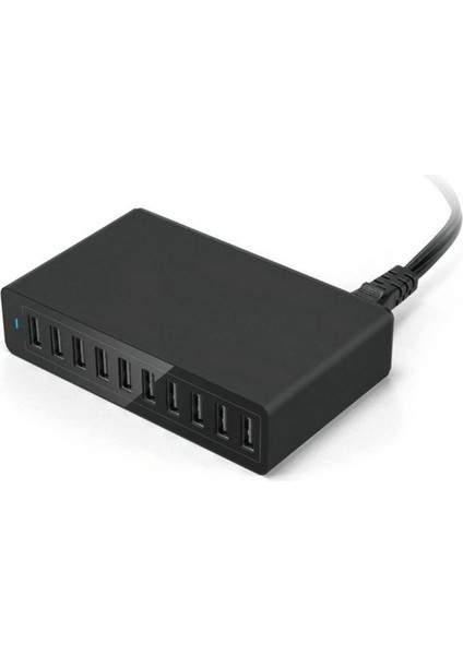 Siyah 50 W Çok-Usb Şarj Istasyonu Hızlı Şarj Için 10-Port Şarj 5V10A Hızlı Çok Portlu Şarj Istasyonu Cep Telefonu Fiş (Yurt Dışından)