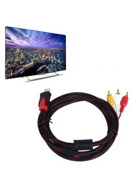 5ft HDMI Erkek Rca Video Ses Av Kablo Adaptörü Ps3 Ps4 Xbox One Wii Için (Yurt Dışından)