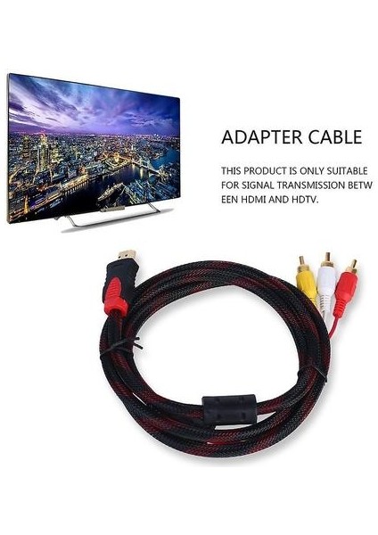 5ft HDMI Erkek Rca Video Ses Av Kablo Adaptörü Ps3 Ps4 Xbox One Wii Için (Yurt Dışından)