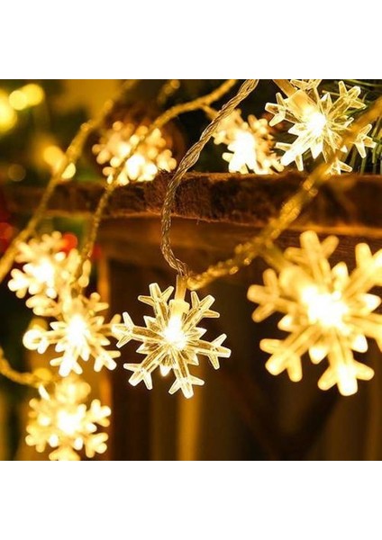 Yaratıcı Snowflake LED Ip Işıkları, Noel Ağacı Işıkları Yanıp Sönen Dize Işıkları, Pil Kutusu Tatil Dekorasyon Işıkları (Yurt Dışından) fırsatları