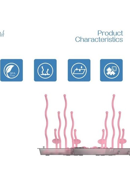 Bebek Şişe Kurutma Rafı Bebek Besleme Şişeleri Temizleme Kurutma Raf Depolama Meme Raf Bebek Emzik Besleme Bardak Tutucu | Kurutma Rafı (Pembe) (Yurt Dışından)