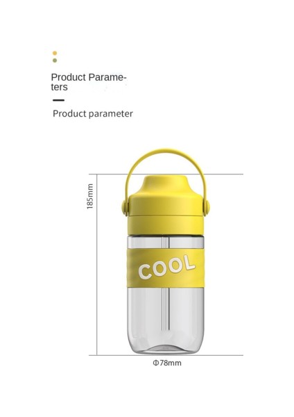 500ML Su Kabı, Samanlı Büyük Kapasiteli Plastik, Taşınabilir ve Taşınabilir Su Bardağı (Yurt Dışından) indirimleri
