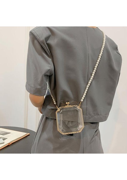 Crossbody Mini Şeffaf Kutu Çantası, Moda Bir Omuz Crossbody Akrilik Kadın Çanta (Yurt Dışından) fiyatları