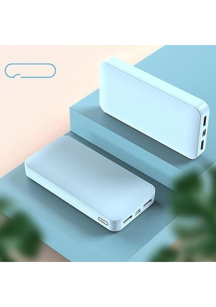 Güç Bankasının Yeni 20000 Mah Şarj Cihazı Logosu Özelleştirilmiş Hızlı Şarj Mobil Güç Kaynağı (Mavi Ince) (Yurt Dışından) indirimleri