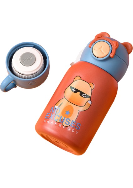 600ML Yalıtım Kabı, 316 Paslanmaz Çelik Karikatür Desenli Saman Kupası Kupa Kapak Yalıtım Kupası (Yurt Dışından)