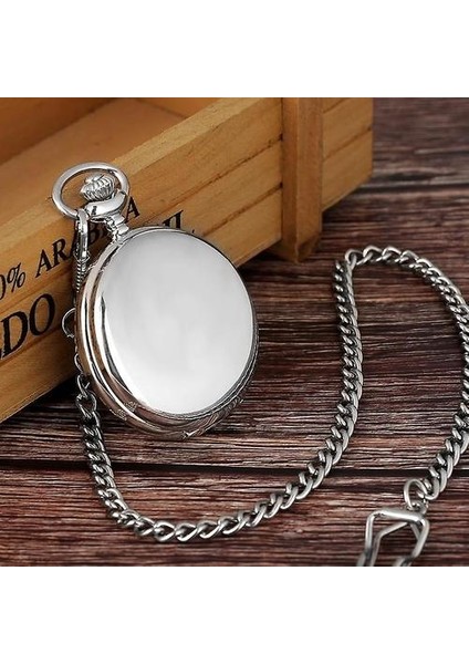 Retro Pürüzsüz Steampunk Kuvars Cep Izleme Paslanmaz Çelik Kolye (Yurt Dışından) fırsatları